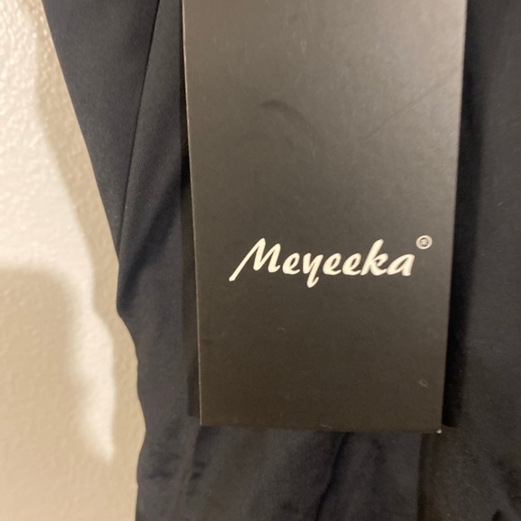 Meyeeka Womens One Piece Swimsuit V Neck Tummy Control Open Back NWT L - Picture 7 of 8